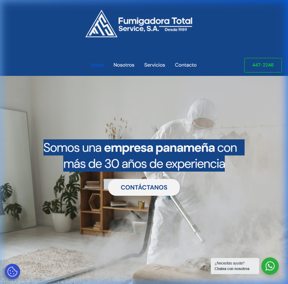 Fumigadora Total Service website
