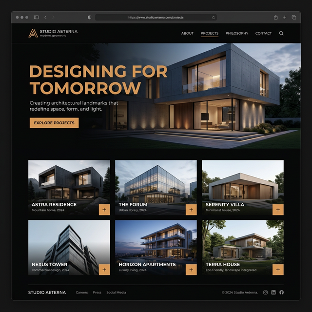 Architecture firm UI design